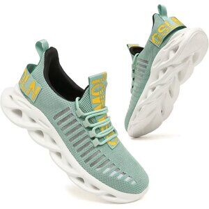 Men's Green Black Casual Running Walking Gym Tennis Cross Trainer Sneakers Shoes